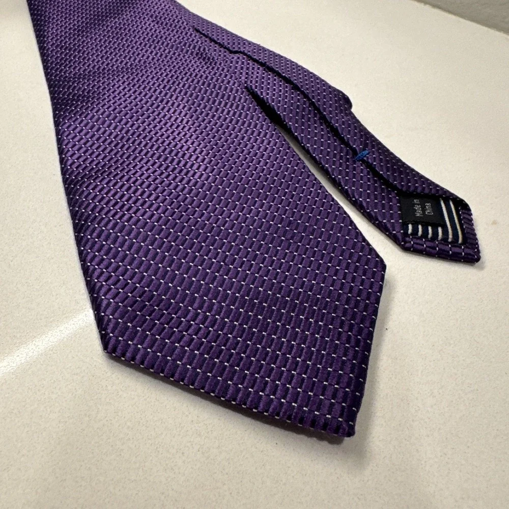 Nautica Tie Purple Textured Necktie Designer Business 100%‎ Silk Casual Adult